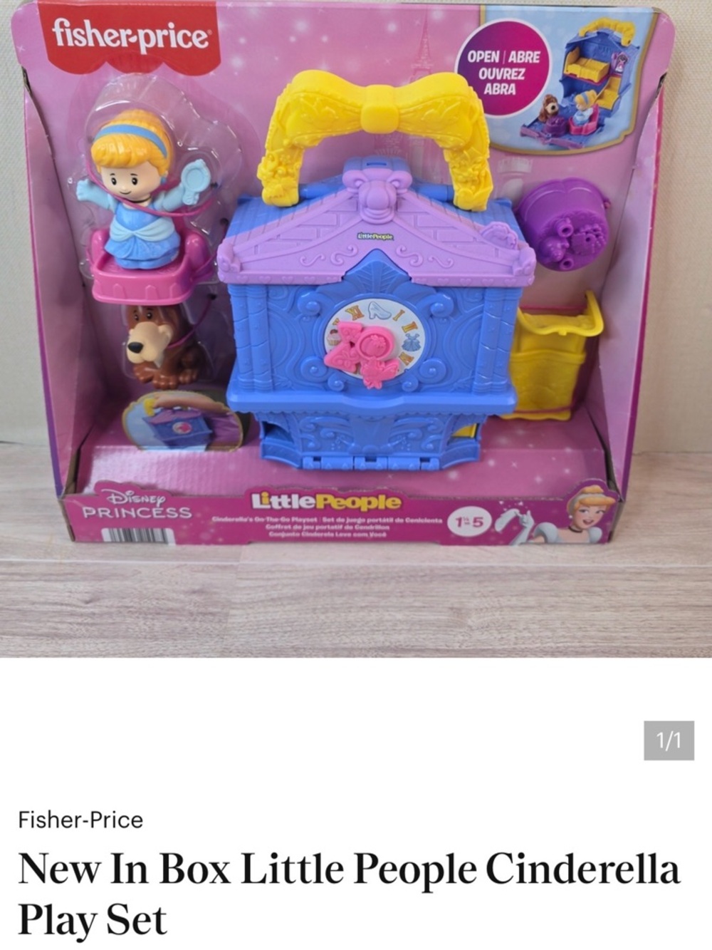 Fisher-Price Little People Cinderella Carry Case Playset - Purple, Yellow & Pink